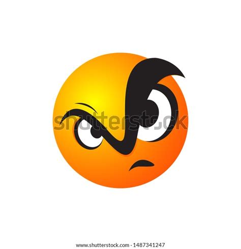 Angry Emoticon Face Anger Emoji Logo Stock Vector Royalty Free