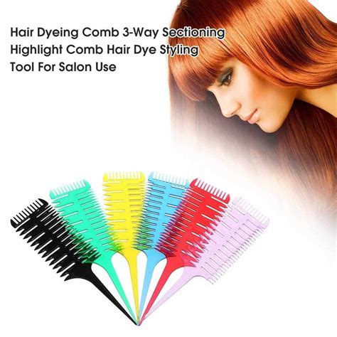 Hair Dyeing Comb 3 Way Sectioning Highlight Comb Professional Weave Weaving Comb Hair Dye