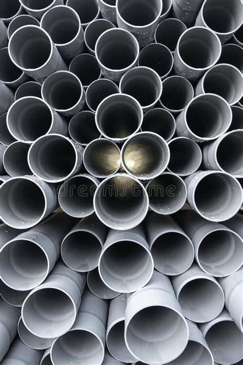 Gray PVC Tubes Plastic Pipes Stacked Stock Photo Image Of Tubes Gray