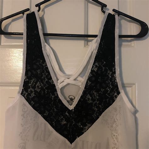 Flowy Sheer Alice In Wonderland Tank Top With Lace Depop