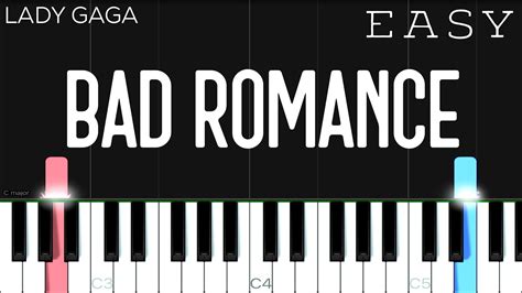 Lady Gaga Bad Romance EASY Piano Tutorial YouTube