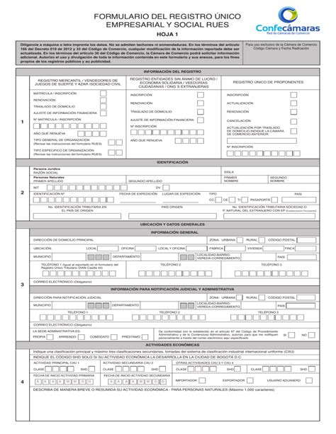 FORMULARIO REGISTRO ÚNICO DE PROPONENTES