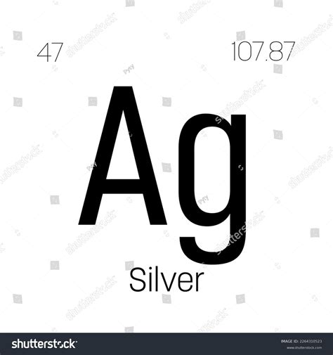 Silver Ag Periodic Table Element Name Stock Vector (Royalty Free ...