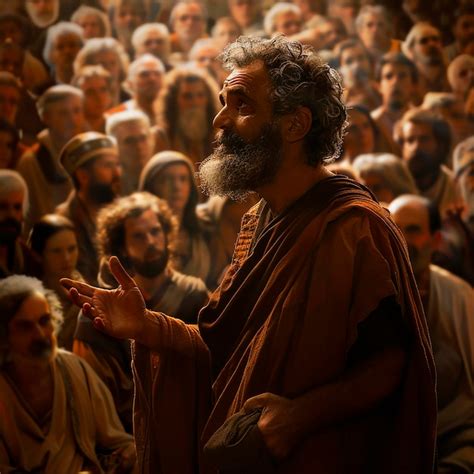 Premium Photo Apostle Peter In Front Of A Crowd On The Day Of Pentecost