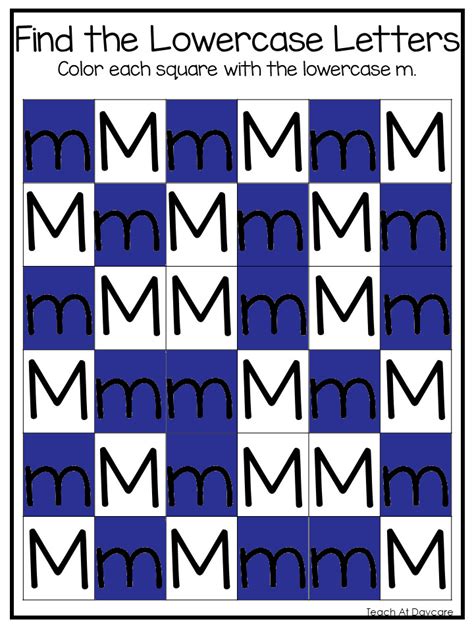 Fïnd The Lowercase Letters M Worksheets The Letter M Fan Art