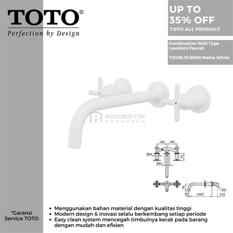 Jual Kran Wastafel Dinding TOTO TX LYC MW Matte White Hot Cold Kab Bogor Indoestri