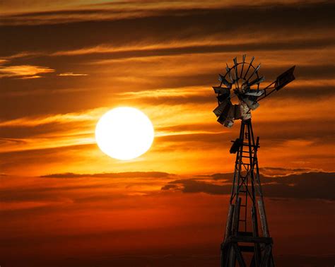 Vintage Farm Windmill At Sunset Photograph By Randall Nyhof Fine Art