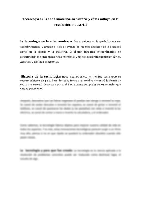 SOLUTION La tecnología en la edad moderna su historia y como influye