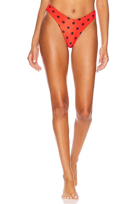 BEACH RIOT Vanessa Bikini Bottom In Scarlet Polka Dot REVOLVE