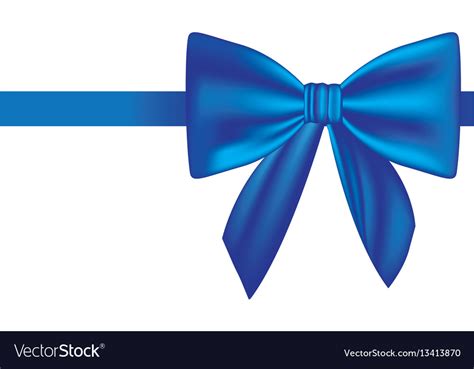 Satin Blue Ribbon And Bow Wrapping Royalty Free Vector Image