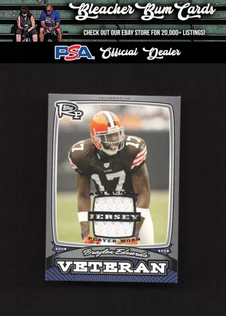 2008 TOPPS RECRUE PV BE braylon Edwards vétérans maillot porté argent