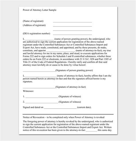 Power Of Attorney Sample Letter Pdf