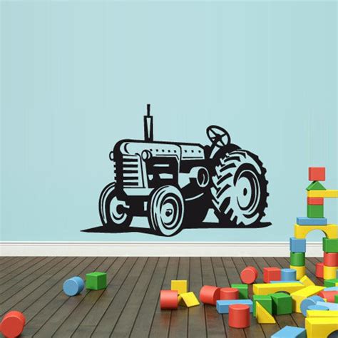 Farm Tractor Wall Decal Decor Z2650 Etsy Wall Decals Vinyl Wall Decals Tractors