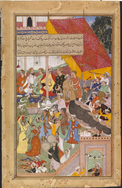 Painting Akbarnama Scene From Marriage Entertainment Of Baqi Muhammed