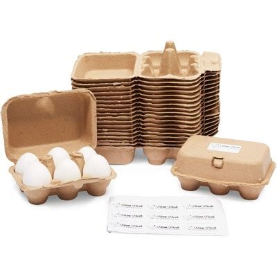 Okuna Outpost 20 Pack Brown Half Dozen Paper Egg Cartons With 25 Labels