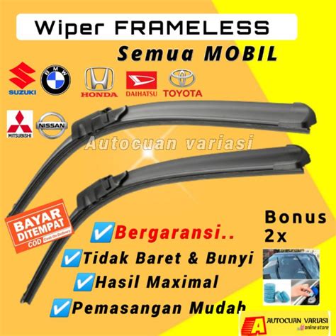 Jual Wiper Kaca Mobil Blade Frameless Sepasang Bisa Untuk Semua Jenis