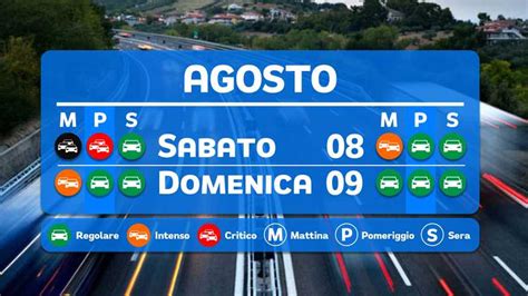 Le Previsioni Del Traffico Per Il Weekend 8 E 9 Agosto