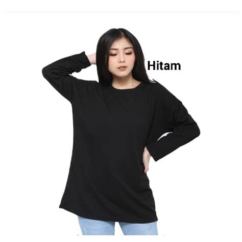Jual Kaos Polos Panjang Hitam Wanita Kaos Panjang Wanita Kaos Hitam