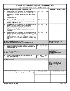 Fillable Online Periodic Tuberculosis Tb Risk Assessment Tool Fax