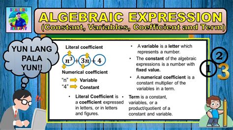 Algebraic Expression Constant Variables Coefficient Terms Tagalog