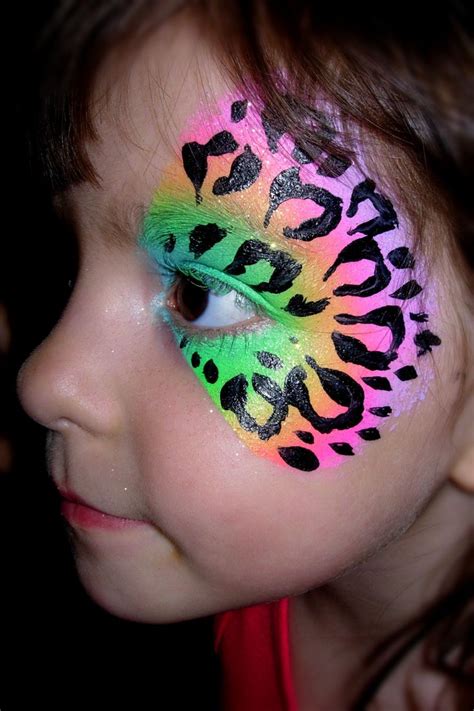 Neon Cheetah Eye Design Smiley Faces By Jo Face Painting Eye Design