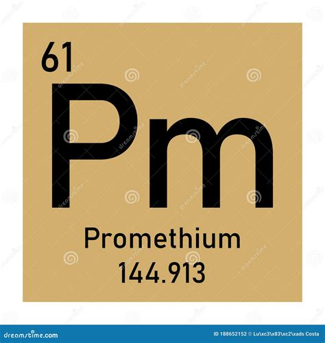 Promethium chemical symbol stock illustration. Illustration of white ...