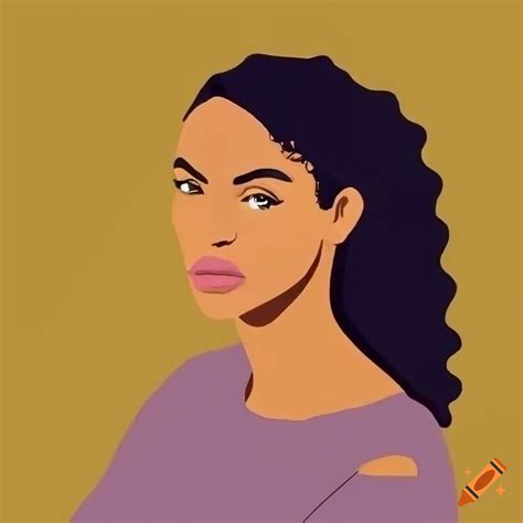 Minimalist Simple Portrait Latina Woman In The Style Of Aurelia
