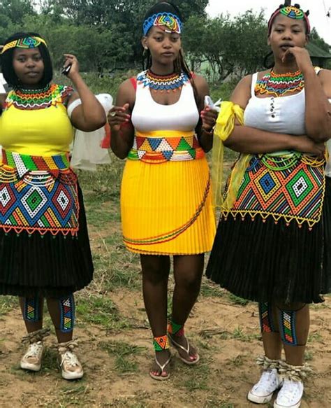 Clipkulture | Maidens In Zulu Traditional Attire; Skirts With Beaded ...