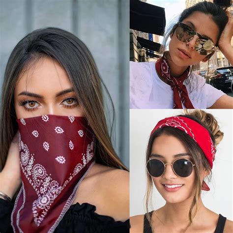 Moda Bandana Len O De Cabe A Len O Quadrado Len O De Impress O Mulher