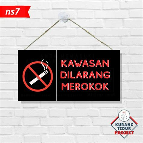 Jual Hiasan Dinding Gantung Dilarang Merokok No Smoking Dekorasi