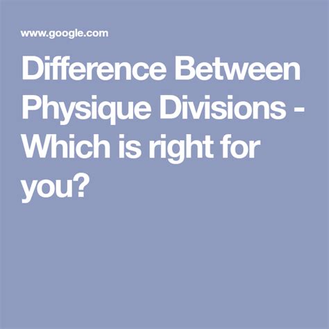 Difference Between Physique Divisions Which Is Right For You Artofit