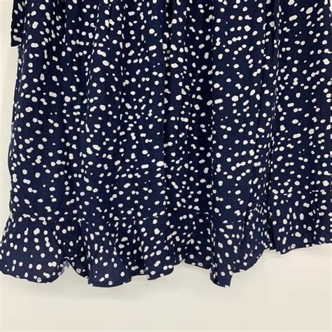 J Crew Skirts Jcrew Skirt Faux Wrap Mini Blue White Polka Dot