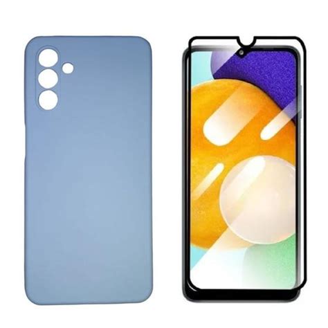 Capa Capinha Case Silicone Aveludada Azul Claro Pelicula De Vidro 3D