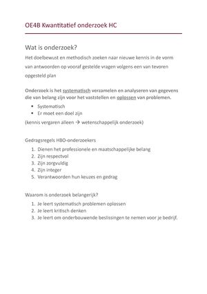 Samenvatting Kwantitatief Onderzoek H Samenvatting Kwantitatief