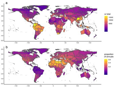 Global Distribution Of Vascular Plant Diversity And Proportion Of