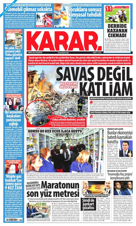 Karar Gazetesi May S Pazartesi