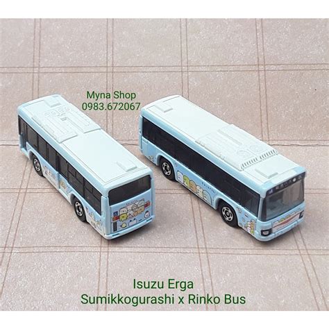 Đồ chơi mô hình xe tomica không hộp Isuzu Erga Sumikkogurashi x Rinko