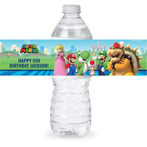 24 Super Mario Bros Water Bottle Labels | Etsy