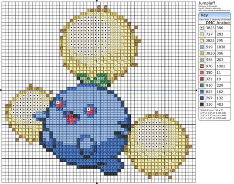 Jumpluff Pokemon Cross Stitch Patterns Pokemon Cross Stitch Cross