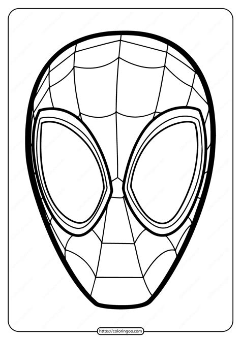 Free Printable Spiderman Mask Pdf Coloring Page