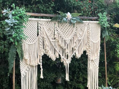 Bohemian Macrame Wedding Backdrop Ceremony Backdrop Wedding Arch