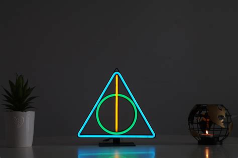 Harry Potter Neon Led Deathly Hallows Lamp Hp Light Wall Decor Etsy