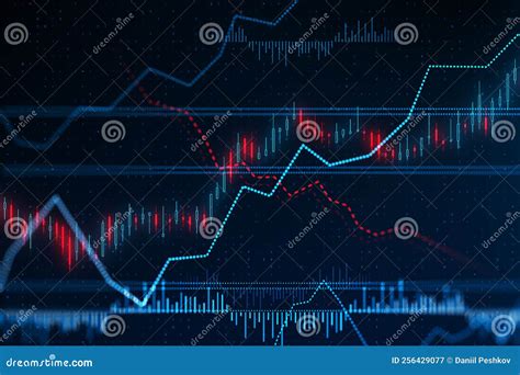 Abstract Glowing Forex Chart On Background Trade Finance Stats D