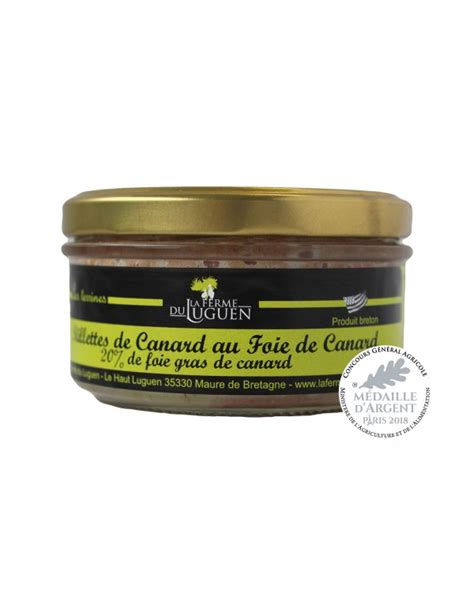 Rillettes De Canard Au Foie Gras 120g La Ferme Du Luguen