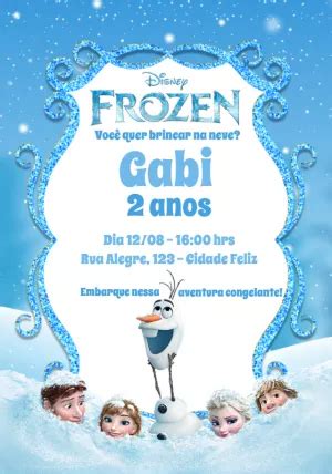 Convite Anivers Rio Frozen Edite Gr Tis Nosso Editor Online