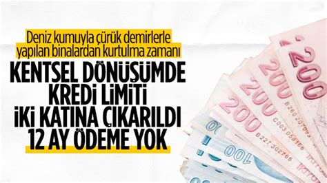 Kentsel dönüşümde kredi limiti 1 milyon 250 bin liraya çıkarıldı