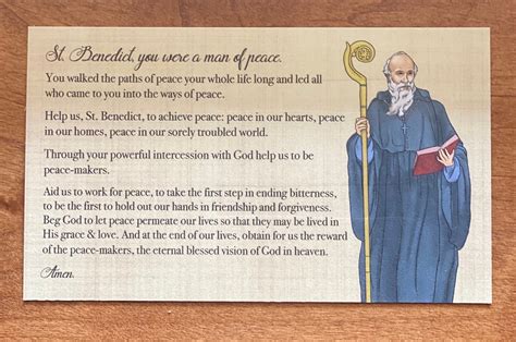 St. Benedict Prayer Card - Etsy