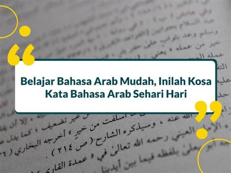 Kumpulan Kosa Kata Bahasa Arab Dan Artinya Lengkap