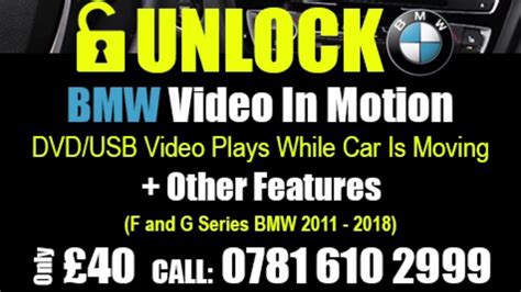 Bmw Video In Motion Unlock Service Birmingham I I F