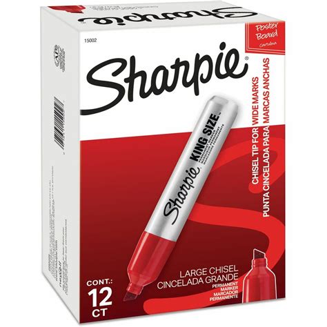 Sharpie King Size Permanent Marker Chisel Marker Point Style Red